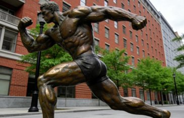 Superior quality bronze figure statue with 88 percent copper content installed in a modern urban plaza for centennial durability