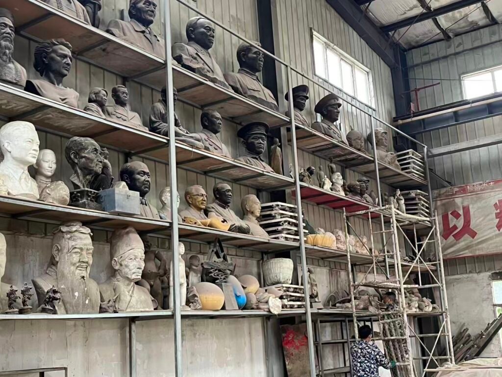 Wensculp foundry workshop interior showing large-scale sculpture production