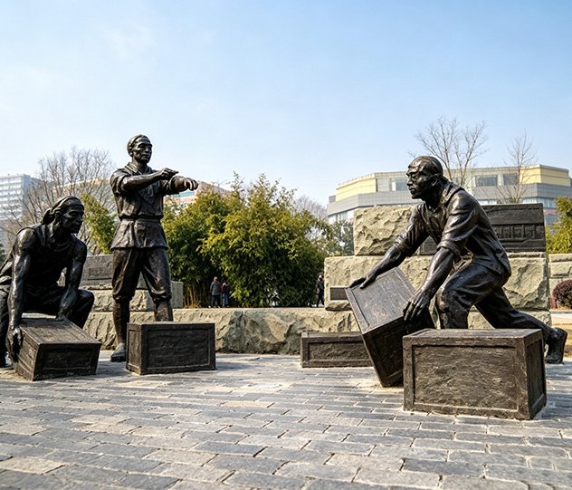 A completed public bronze art project managed through Municipal Procurement & the Tendering Process , meeting high-standard government audits for urban landscaping.