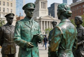 Large-scale bronze statues of historical figures for city plaza and municipal projects, serving as iconic urban signatures and public art landmarks