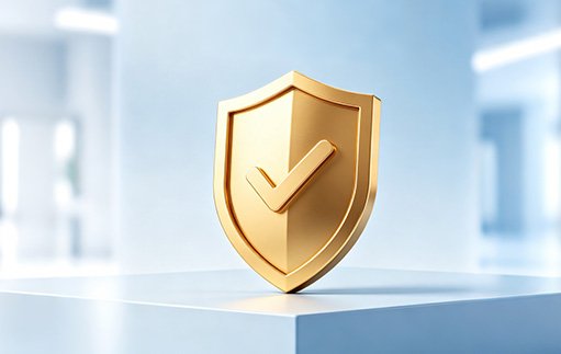 A golden shield icon representing Risk Mitigation for Custom Sculptures , highlighting Wensculp's Comprehensive Transit Insurance and Real-time Logistics Monitoring for secure international procurement.