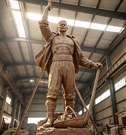 Clay sculpting studio at Wensculp foundry