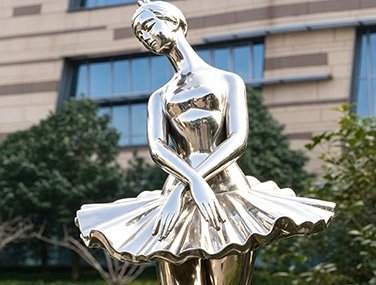 Stainless steel ballerina dancer figure sculpture