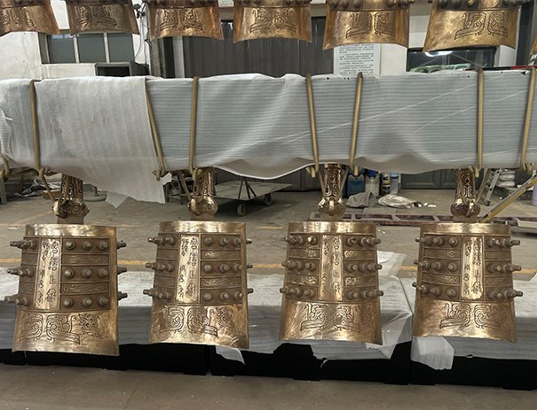 Full set bronze bianzhong chime bells cast by Wensculp in Hubei